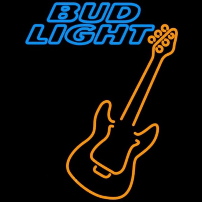 Bud Light Only Orange Guitar Beer Sign Leuchtreklame