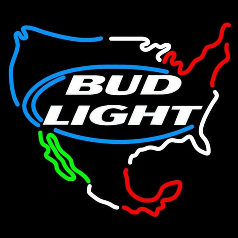 Bud Light Usa Map Beer Sign Leuchtreklame