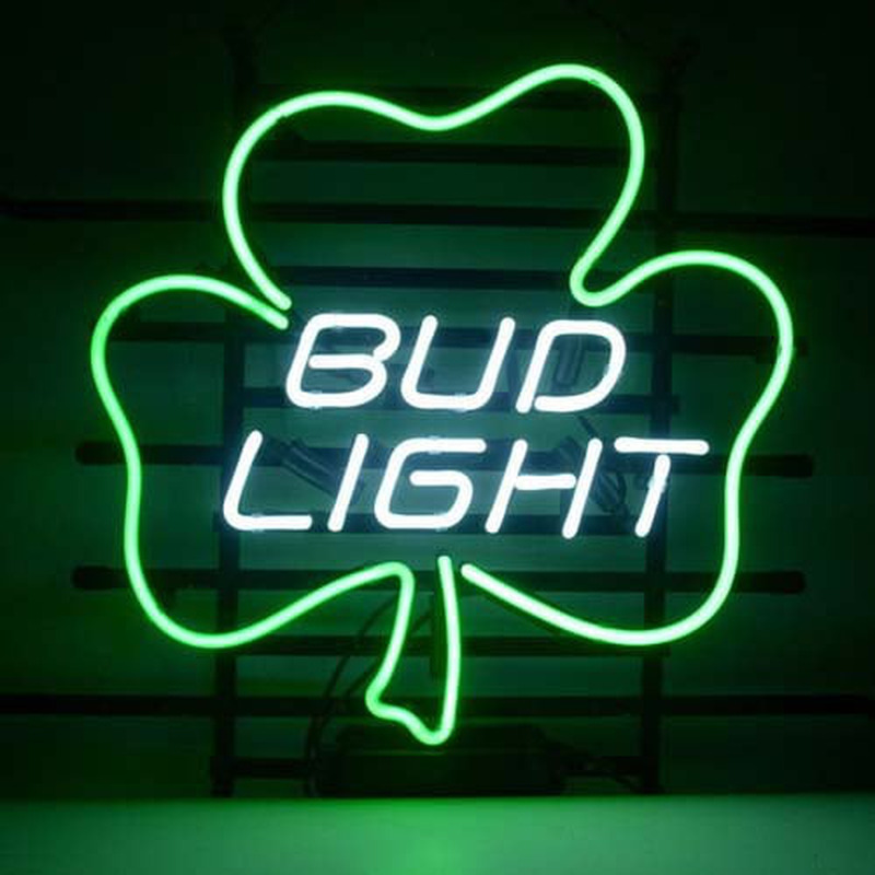 Bud Lucky Shamrock Bier Bar Offen Leuchtreklame