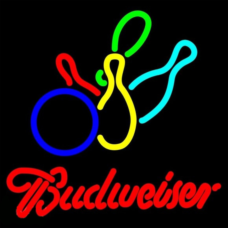 Budweiser Colored Bowling Beer Sign Leuchtreklame