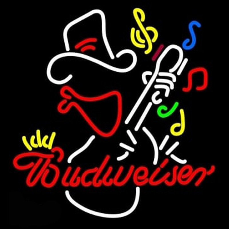 Budweiser Cowboy Guitar Leuchtreklame