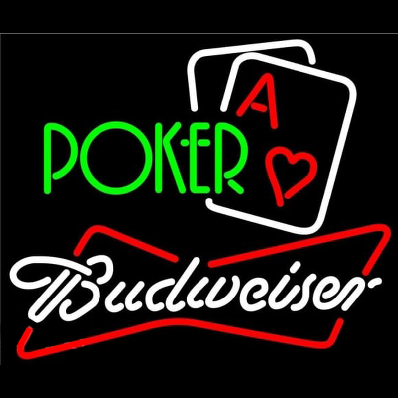Budweiser Green Poker Beer Sign Leuchtreklame