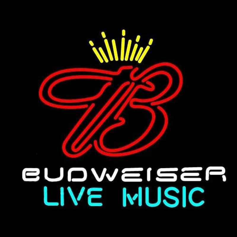 Budweiser Live Music 2 Beer Sign Leuchtreklame