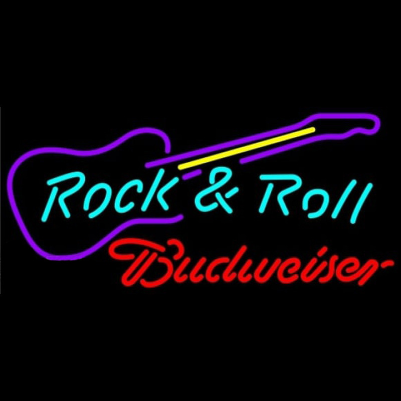 Budweiser Rock N Roll Guitar Beer Sign Leuchtreklame
