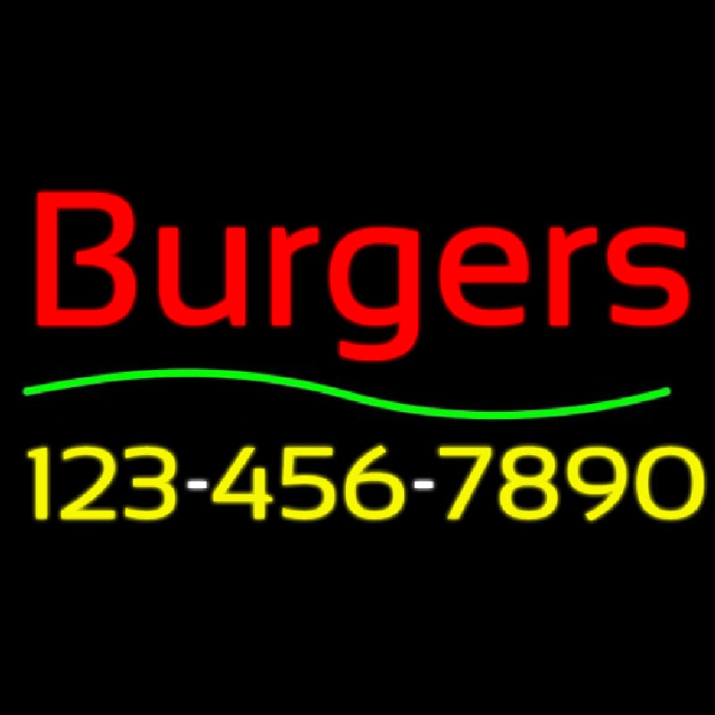 Burgers With Phone Number Leuchtreklame