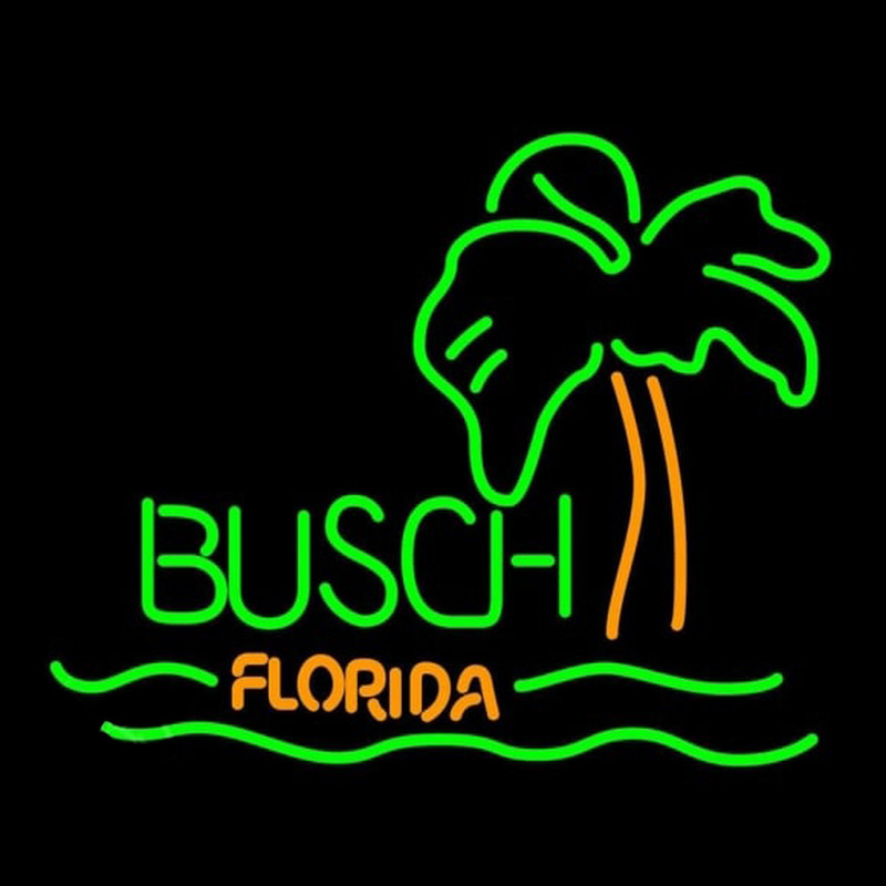 Busch Florida with Palm Tree Beer Sign Leuchtreklame