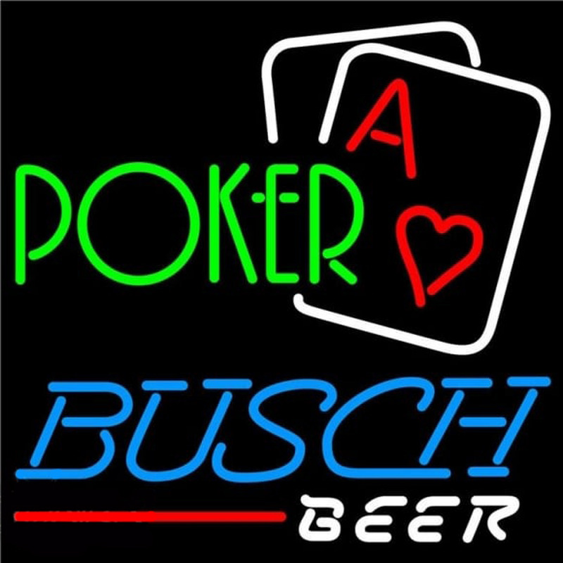Busch Green Poker Beer Sign Leuchtreklame