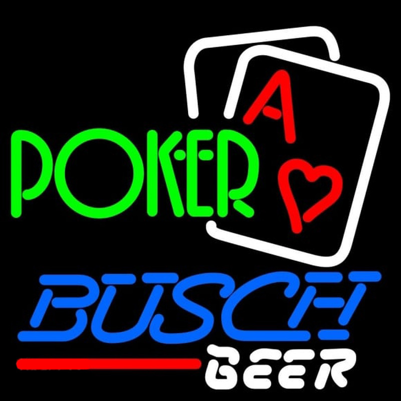 Busch Green Poker Beer Sign Leuchtreklame