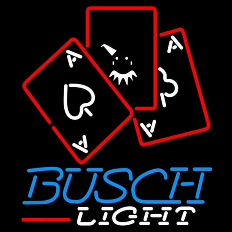 Busch Light Ace And Poker Beer Sign Leuchtreklame