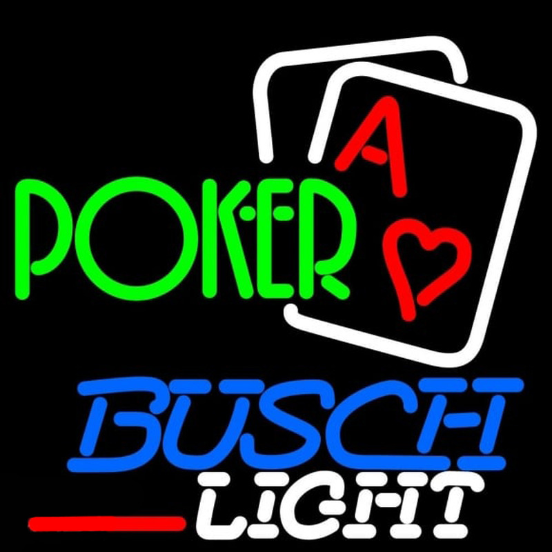Busch Light Green Poker Beer Sign Leuchtreklame