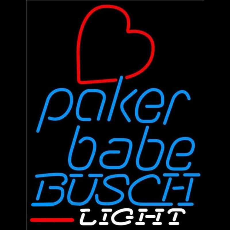 Busch Light Poker Girl Heart Babe Beer Sign Leuchtreklame