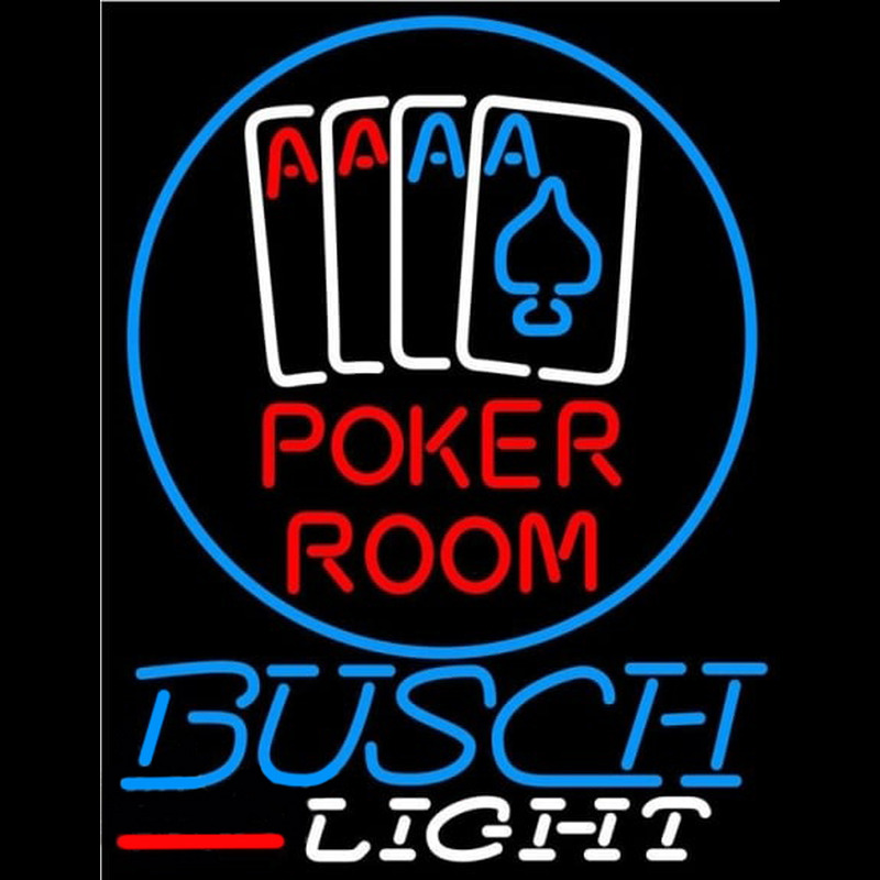 Busch Light Poker Room Beer Sign Leuchtreklame