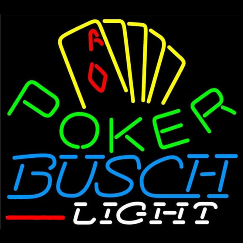 Busch Light Poker Yellow Beer Sign Leuchtreklame