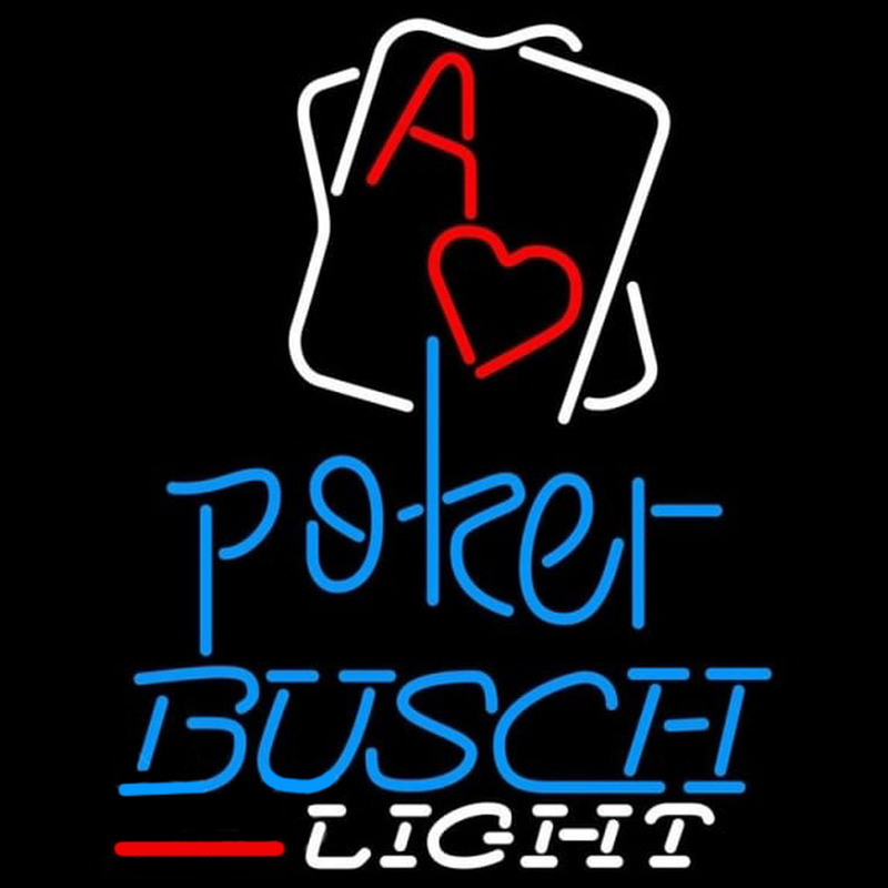 Busch Light Rectangular Black Hear Ace Beer Sign Leuchtreklame