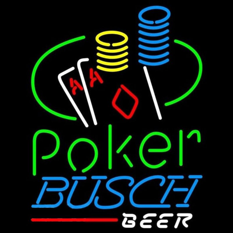 Busch Poker Ace Coin Table Beer Sign Leuchtreklame