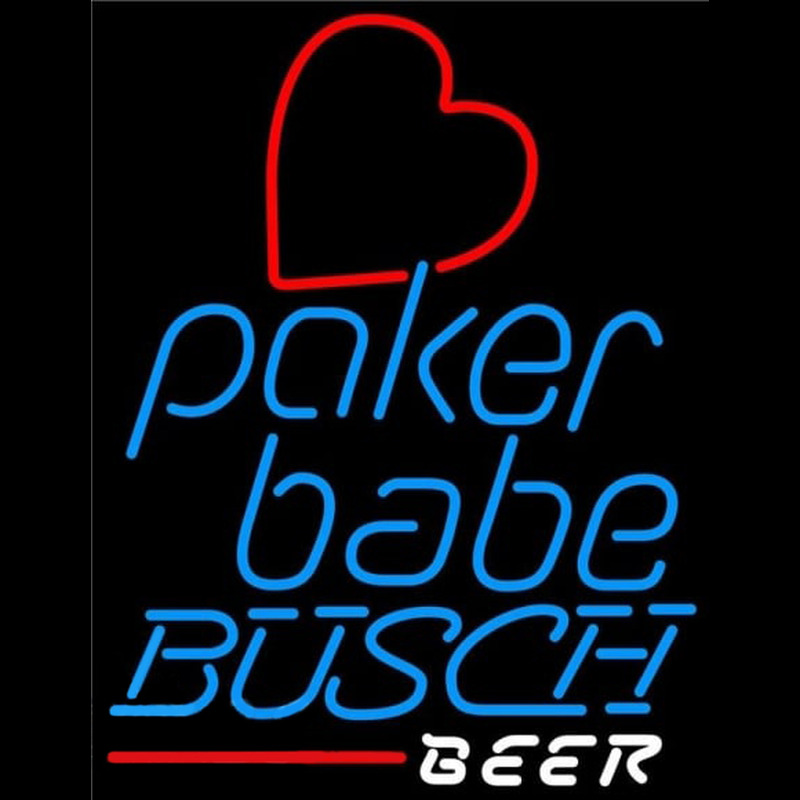 Busch Poker Girl Heart Babe Beer Sign Leuchtreklame