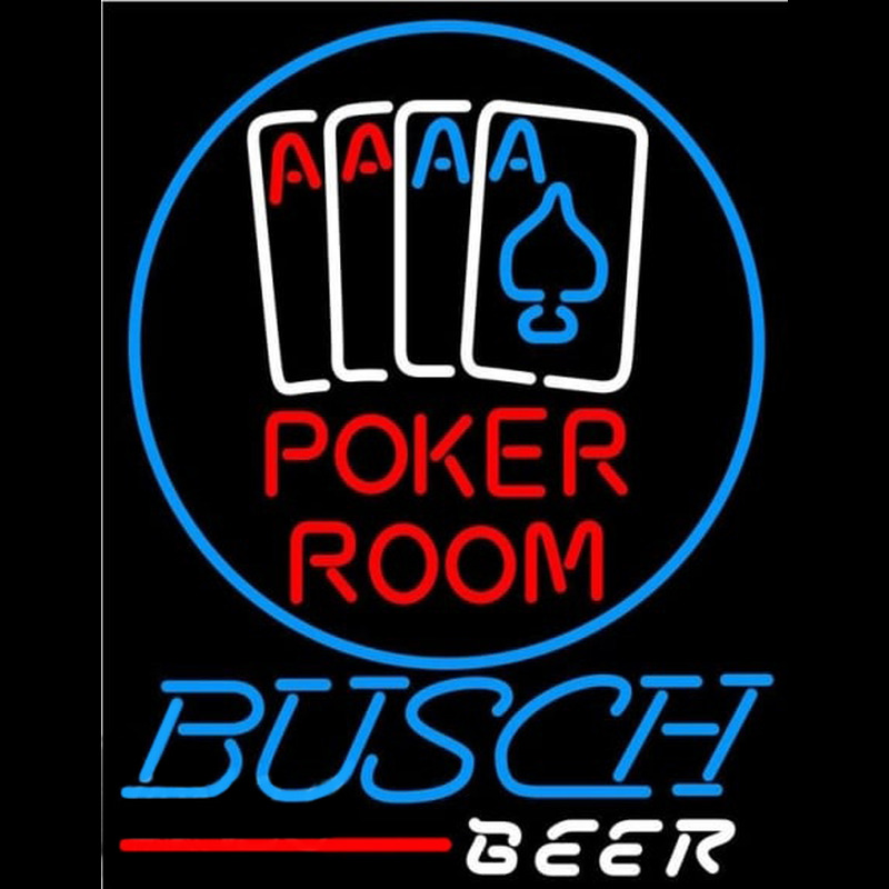 Busch Poker Room Beer Sign Leuchtreklame
