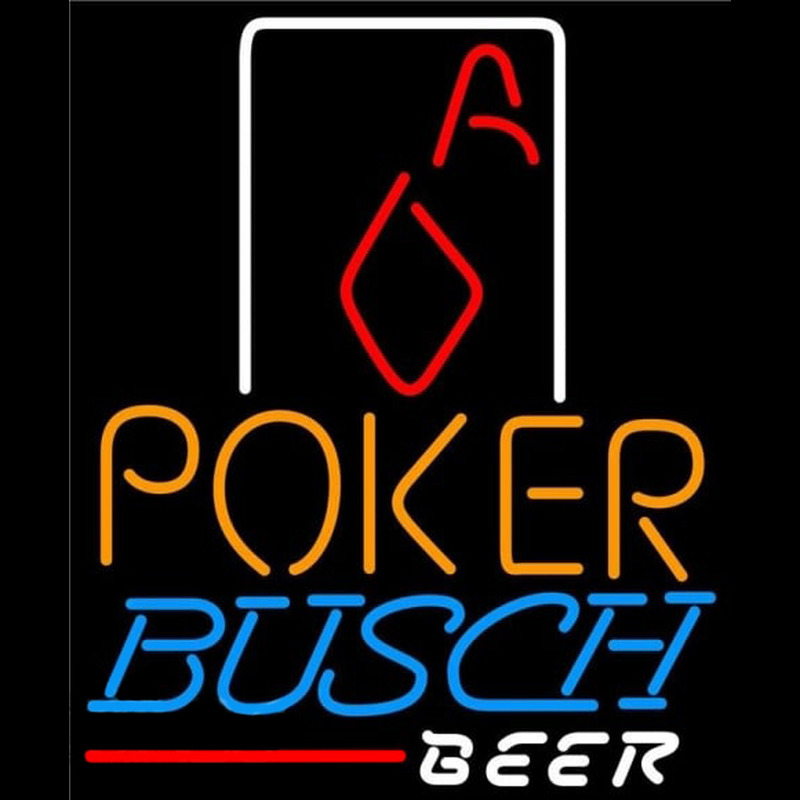 Busch Poker Squver Ace Beer Sign Leuchtreklame