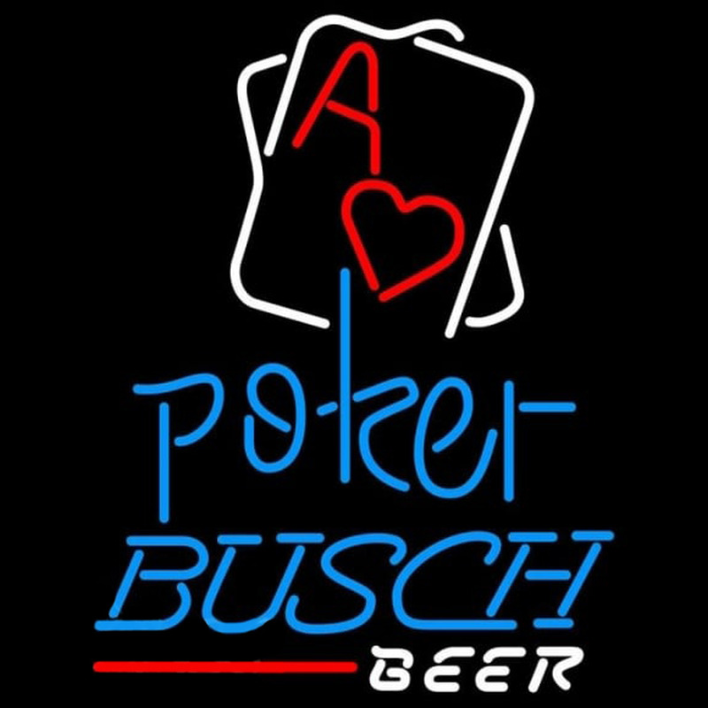 Busch Rectangular Black Hear Ace Beer Sign Leuchtreklame