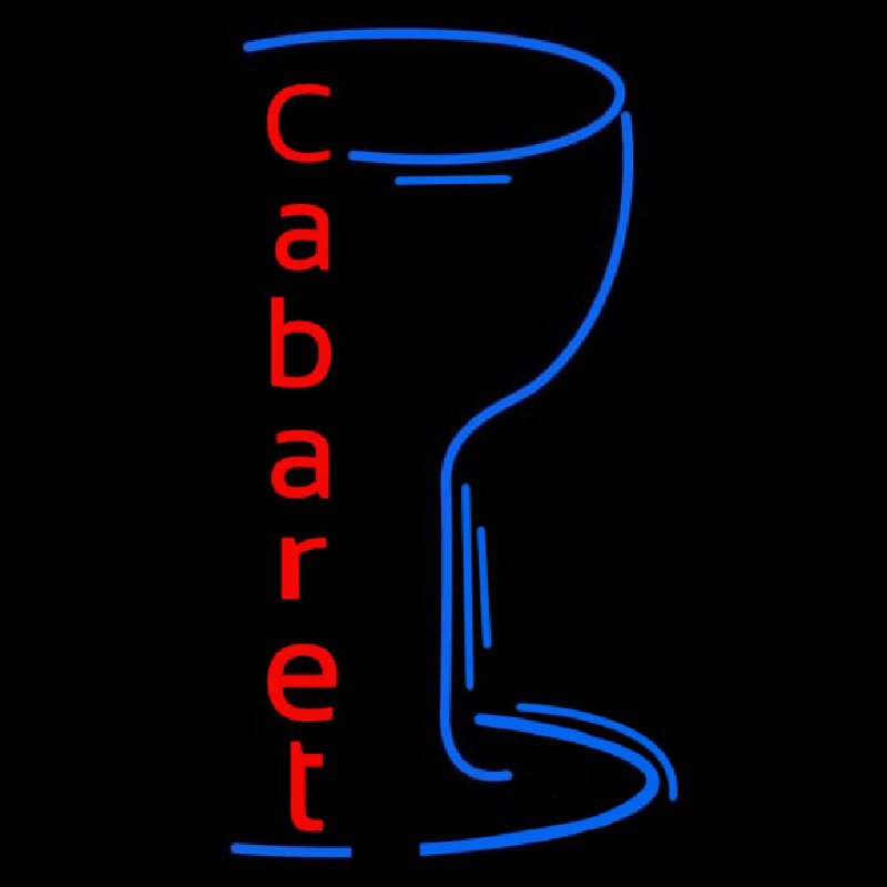 Cabaret With Wine Glass Leuchtreklame