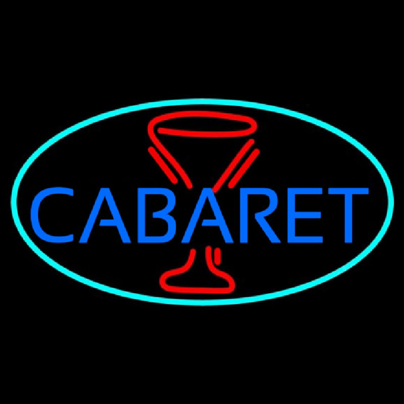 Cabaret With Wine Glass Leuchtreklame