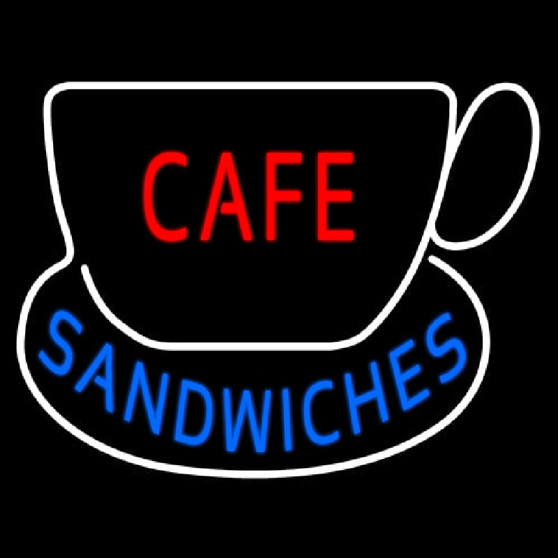 Cafe Sandwiches With Tea Cup Leuchtreklame