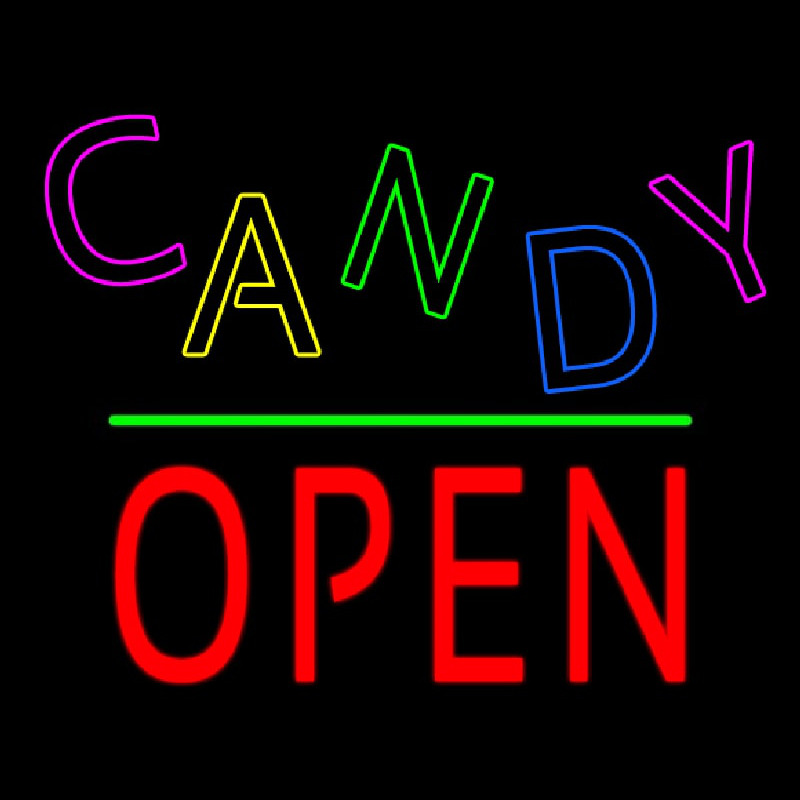 Candy Block Open Green Line Leuchtreklame