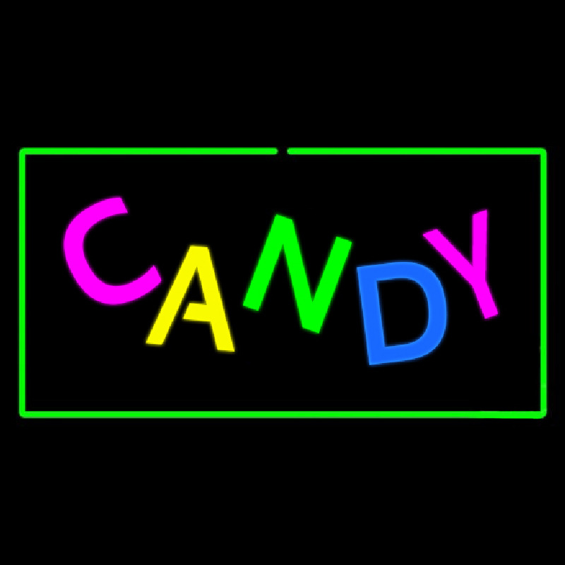 Candy Rectangle Green Leuchtreklame