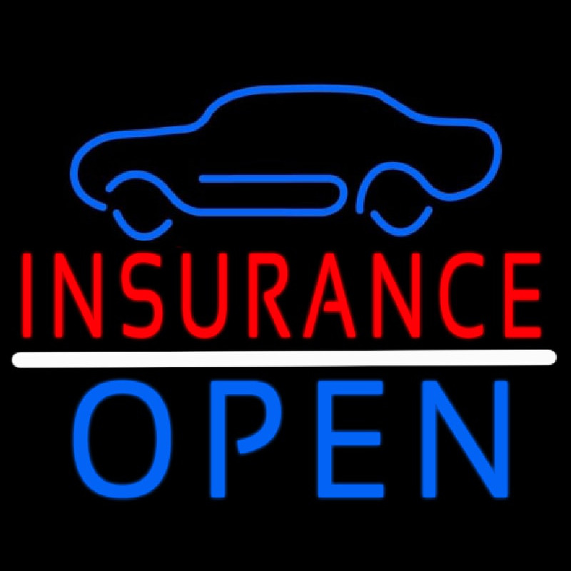 Car Logo Red Insurance Open Leuchtreklame
