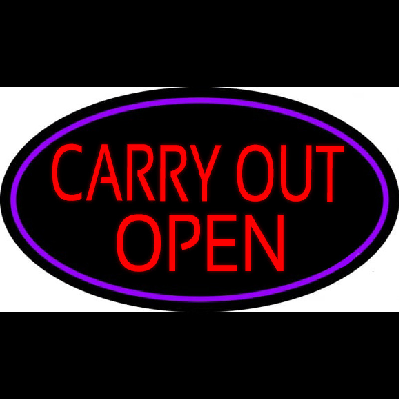 Carry Out Open Leuchtreklame
