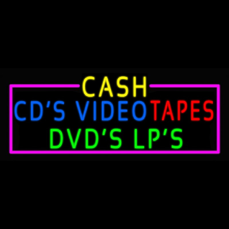 Cash Cds Videos Dvds Lps Tapes Leuchtreklame