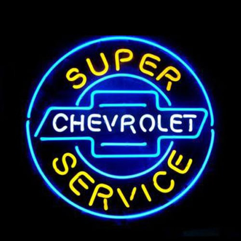 Chevrolet Super Service Laden Offen Leuchtreklame
