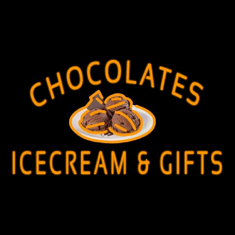 Chocolate Ice Cream And Gifts Leuchtreklame