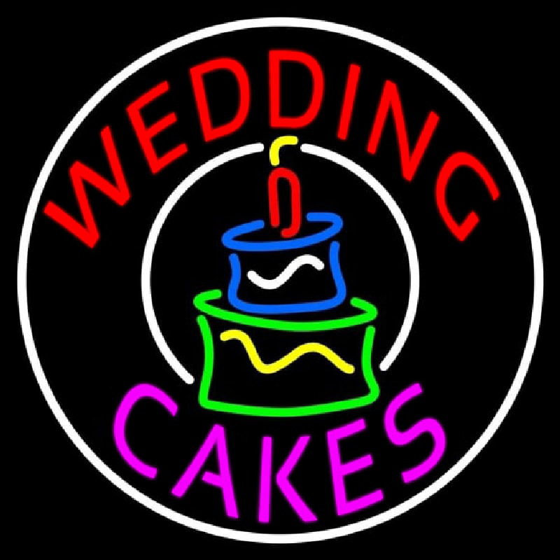 Circle Wedding Cakes Leuchtreklame