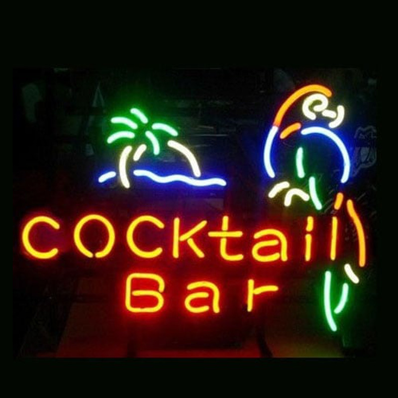 Cocktail Bar Parrot Bier Bar Offen Leuchtreklame