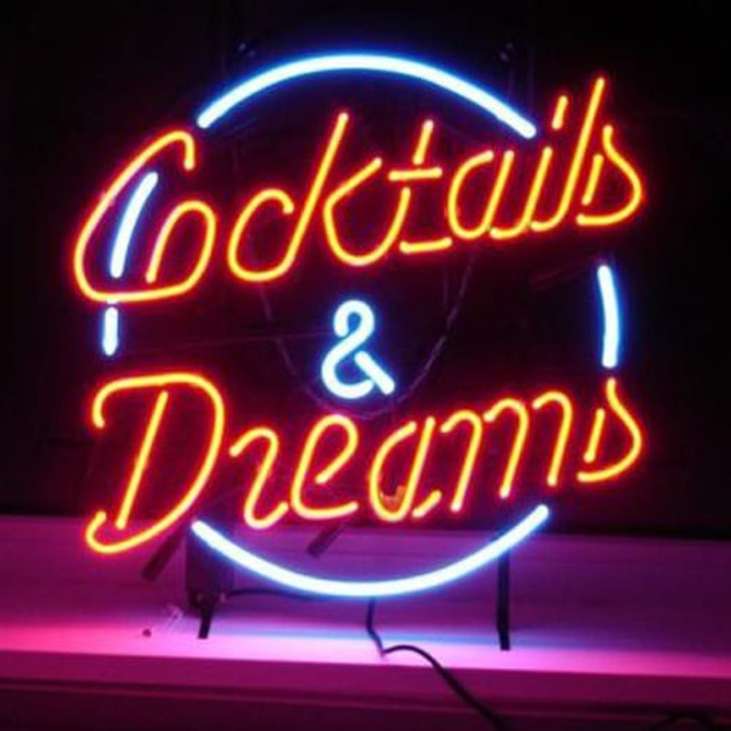 Cocktails And Dreams Bier Bar Offen Leuchtreklame