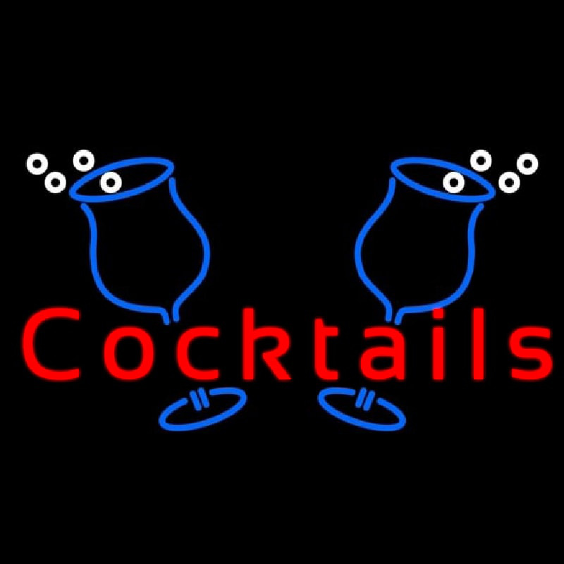 Cocktails With Two Glasses Leuchtreklame