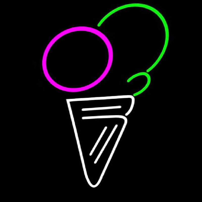 Cone Multicolored Ice Cream Leuchtreklame