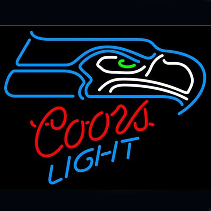 Coors  Seattle Seahawks Bier Bar Offen Leuchtreklame