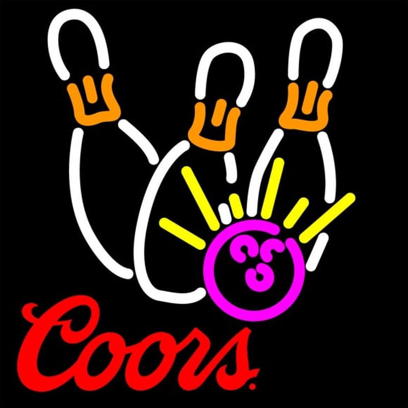 Coors Bowling Neon White Pink Leuchtreklame