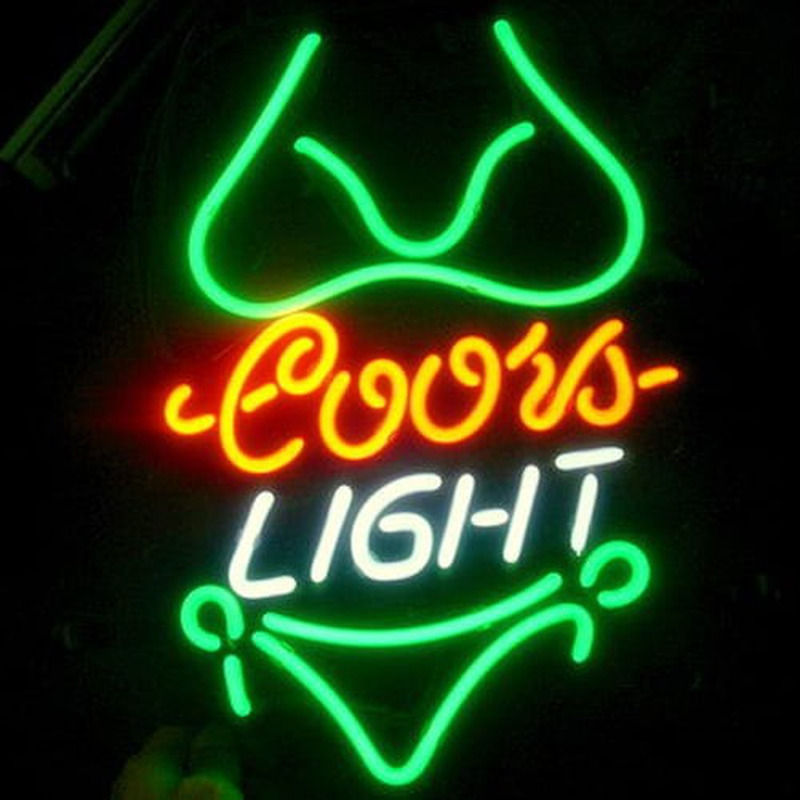 Coors Green Bikini Bier Bar Offen Leuchtreklame