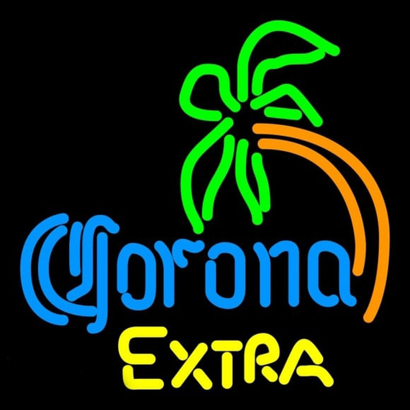 Corona E tra Curved Palm Tree Beer Sign Leuchtreklame