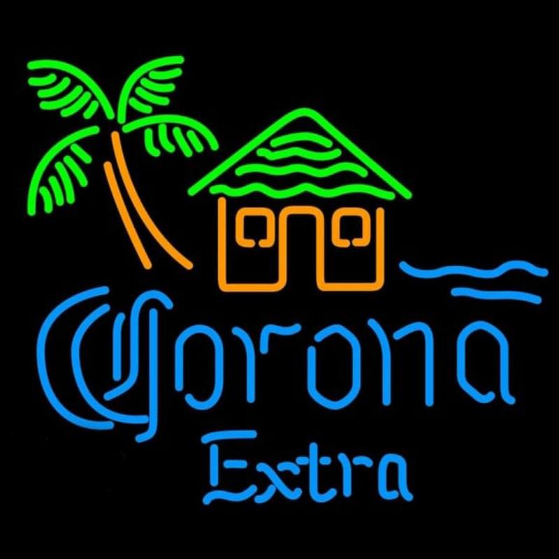 Corona E tra Tiki Hut Beer Sign Leuchtreklame