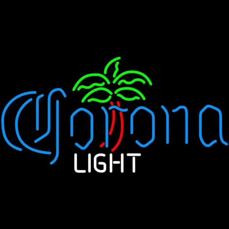 Corona Light Dominator Palm Tree Beer Sign Leuchtreklame