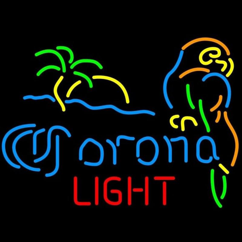 Corona Light Palm Tree Parrot Beer Sign Leuchtreklame