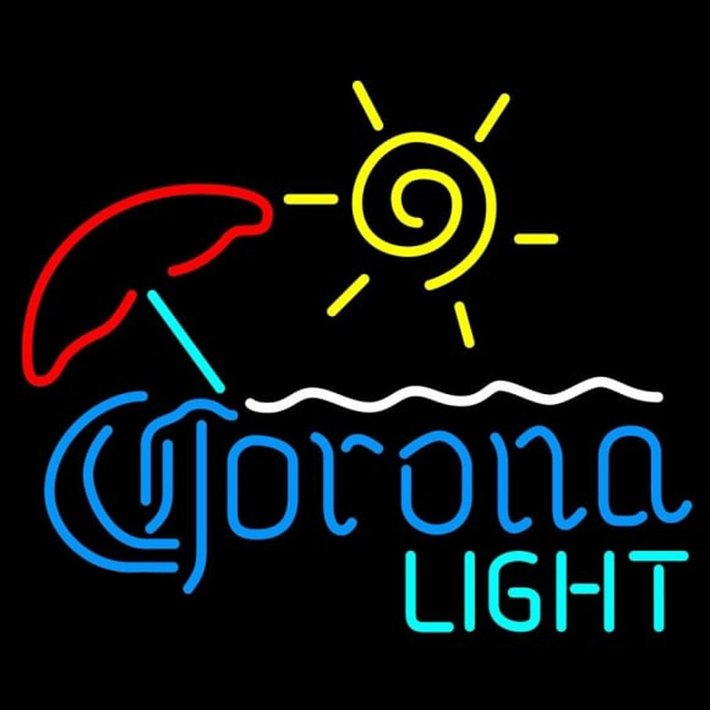 Corona Light Umbrella with Sun Beer Sign Leuchtreklame