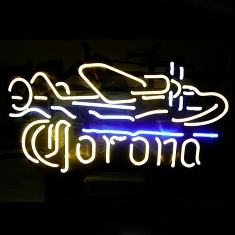 Corona Plane Bier Bar Leuchtreklame
