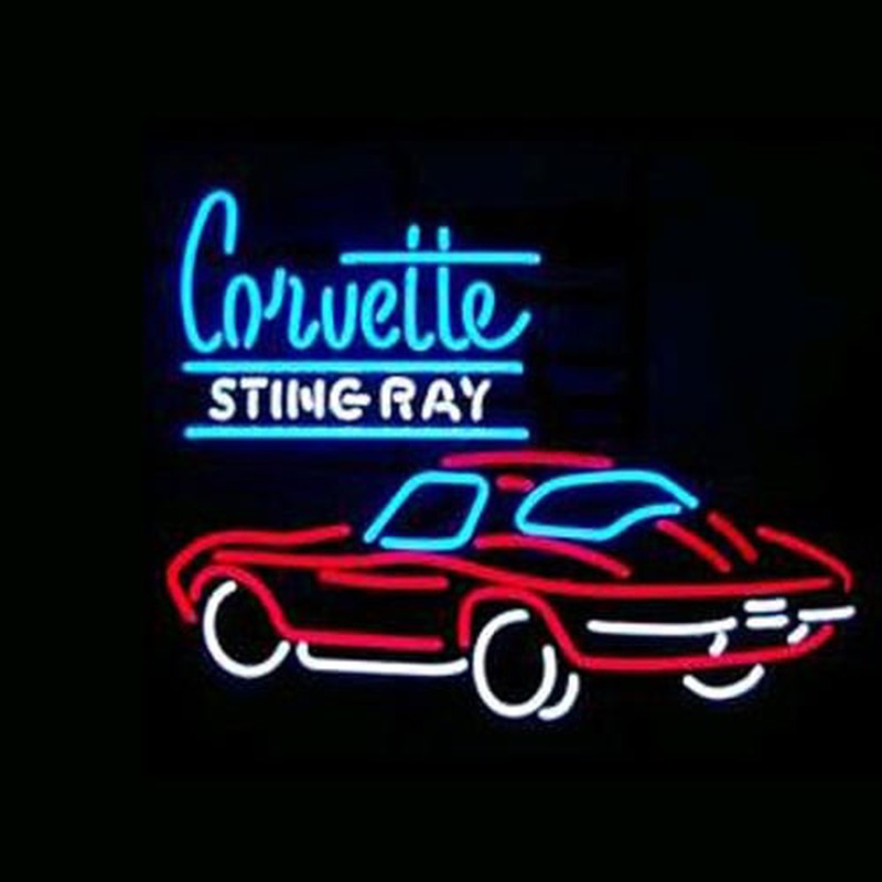 Corvette Sting Ray Laden Offen Leuchtreklame