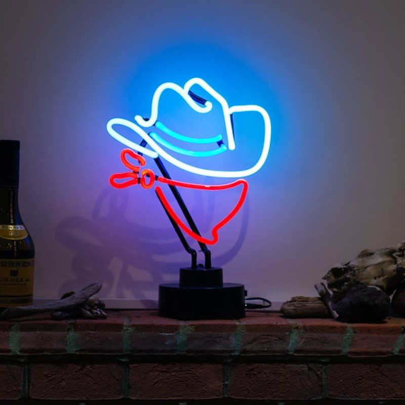 Cowboy Blue Hat Desktop Leuchtreklame
