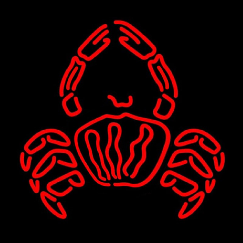 Crab Logo Red Leuchtreklame